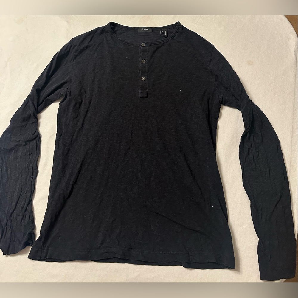 Men's Theory Black Long Sleeve Shirt